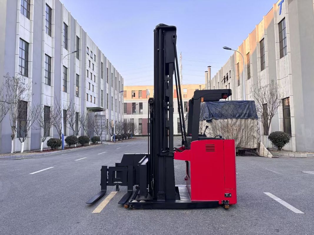 Narrow Aisle Operations Three-way Electric Pallet Stacker Fork Rotated Left and Right Rated Weight 1500 KG Lifting Height  7000 MM